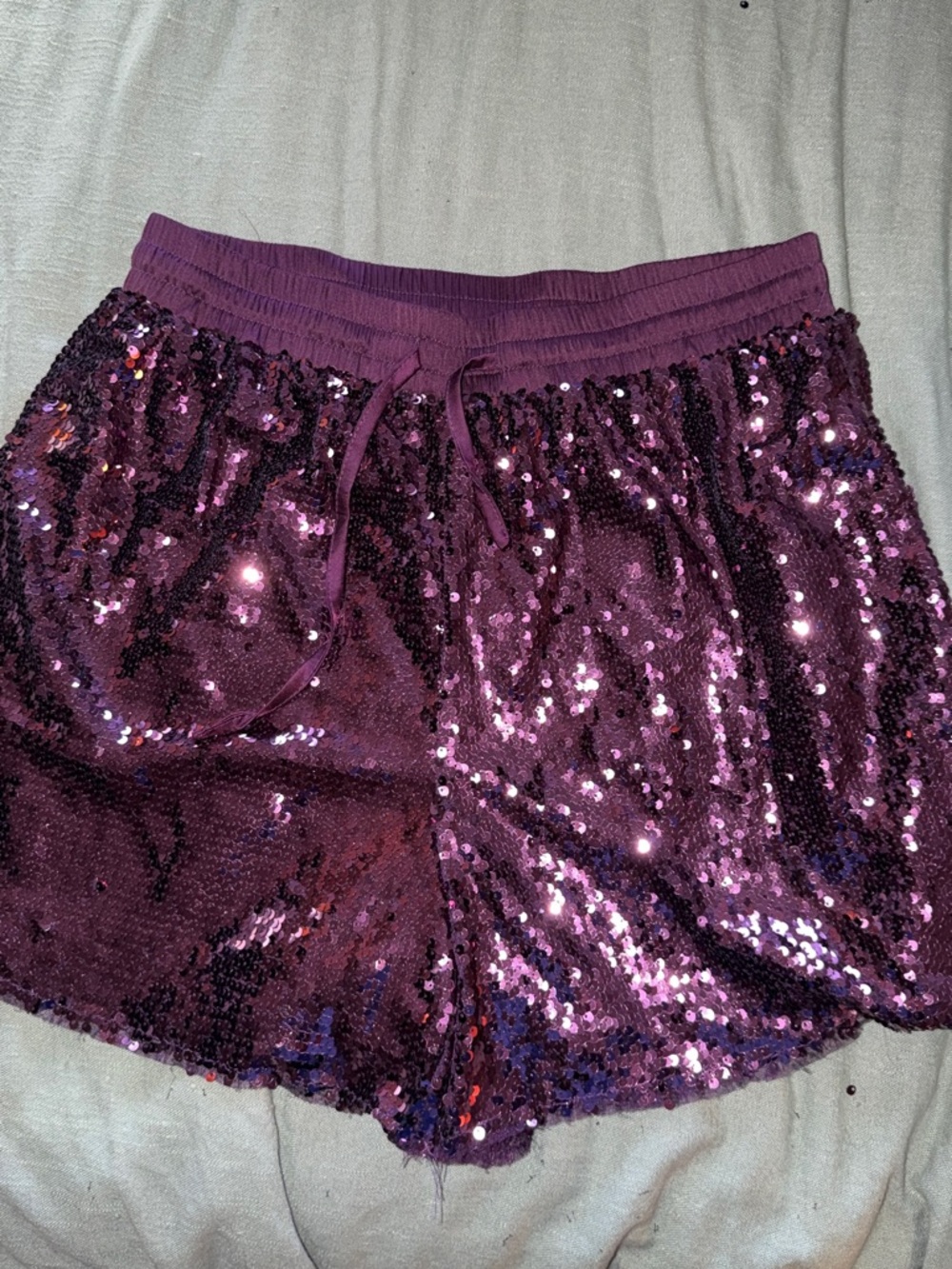Impressions Purple Sequin Shorts